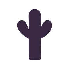 Obraz premium Cactus icon silhouette vector. Minimalistic desert plant symbol, simple and clean design, nature illustration.