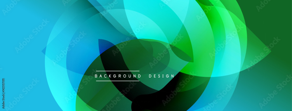Leinwandbilder abstract fluid shapes blend turquoise, green hues. dynamic composition creates modern background des