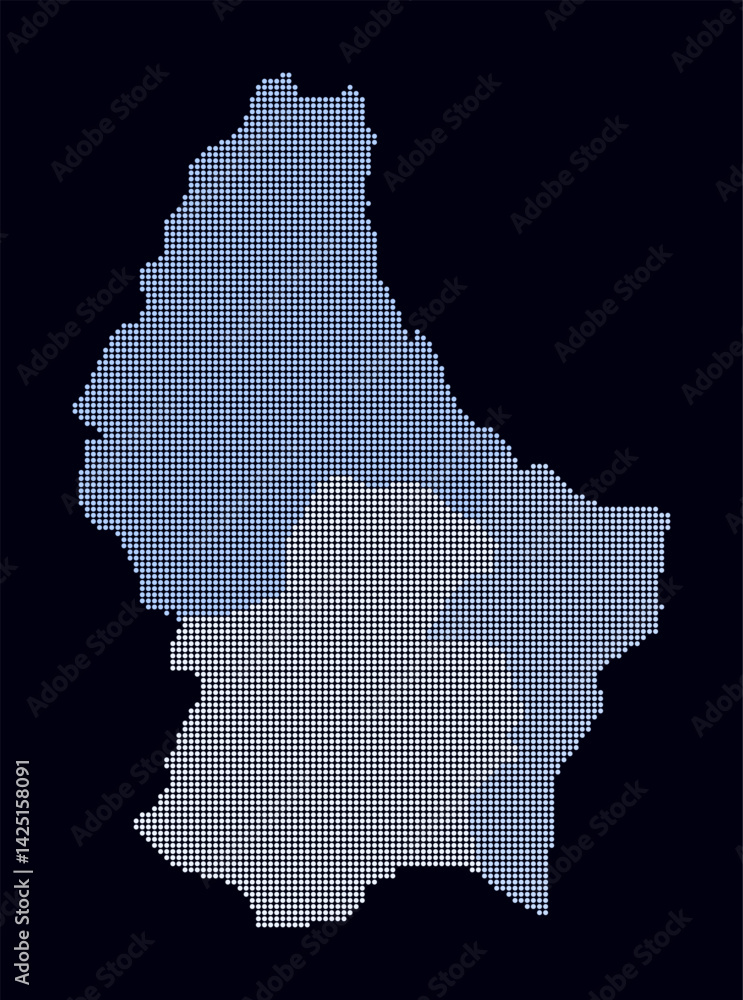 Poster luxembourg dotted map. digital style map of the country on dark background. luxembourg shape with ci