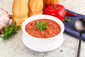Cold vegan tomato soup Gazpacho