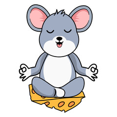 Cute Mouse Character in Cartoon Design Style. Vector Illustration.