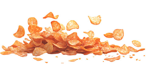 Photo of Delicious Crunchy Orange Cereal Heap On Isolated Black Background