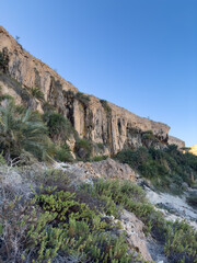 Canyon of Wadi Ash Shuwaymiyyah with unique stalactites in Oman