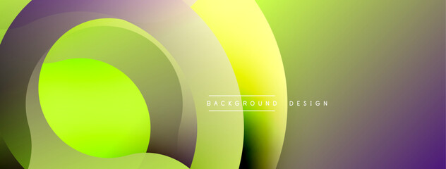 Abstract vibrant layers create dynamic composition. Gradient colors blend, forming circular shapes. Modern design evokes energy, freshness, visual appeal. Smooth transitions offer clean aesthetic.