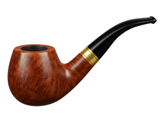 Classic Smoking Pipe with Wooden Bowl and Black Stem Still Life