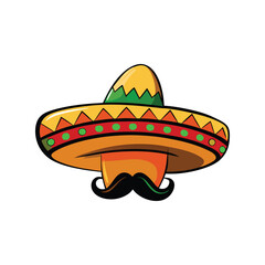 Cinco de Mayo Hat Vector Illustration. Traditional sombrero design, vibrant cultural patterns, and festive Mexican vector art.