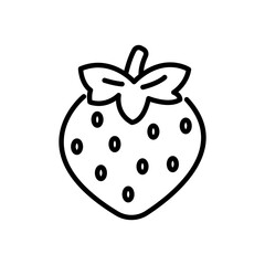 strawberry icon vector, line style icon