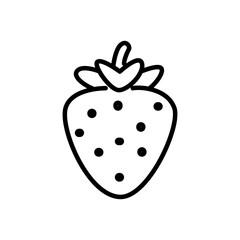 strawberry icon vector, line style icon