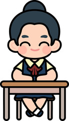 Flat Design Child Faces for Educational Materials