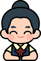 Flat Design Child Faces for Educational Materials