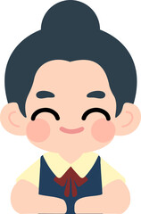 Flat Design Child Faces for Educational Materials