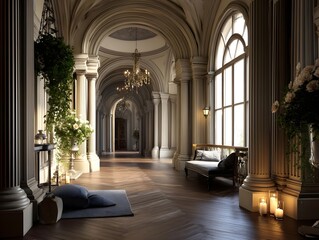 Elegant Palace Hallway Interior Design - Luxury and opulence