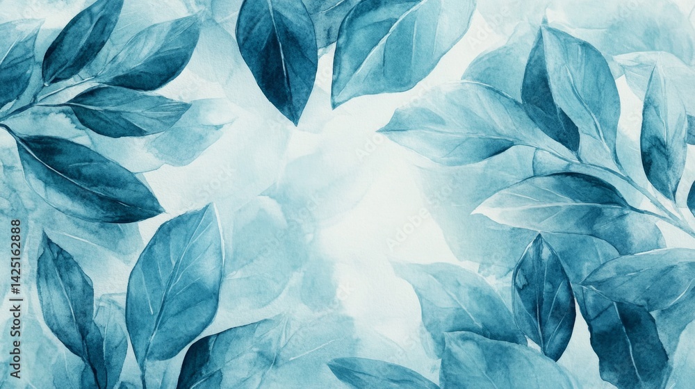 Aufkleber calming nature elements abstract background digital art serene environment top-down view tranquil co