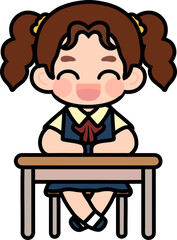 Flat Design Child Faces for Educational Materials