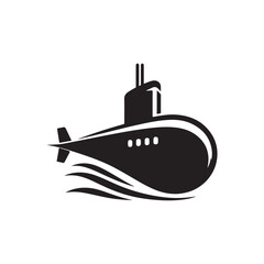 submarine vector silhouette clip art illustration