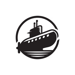 submarine vector silhouette clip art illustration