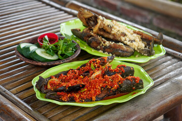 Indonesian catfish dish, captured on April 22, 2025. Crispy fried catfish served with steamed rice, spicy sambal, and fresh vegetables, offering bold and traditional flavors