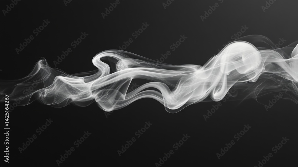 Poster ethereal smoke patterns abstract art digital design dark background creative perspective motion and 