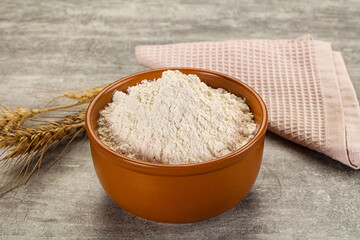 Wheat flour for cooking in the bowl