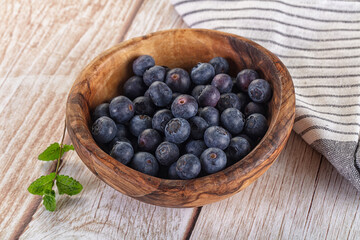 Raw ripe sweet and juicy blueberry