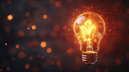 Illuminating ideas a sparkling light bulb in a dark environment captured in stunning detail