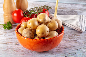 Uncooked raw yellow baby potato