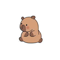 cute, animal, capybara, cartoon, illustration, character, funny, vector, rodent, pet, capibara, isolated, nature, fun, design, baby, zoo, background, happy, fur, adorable, set, flat, fauna, kawaii, co