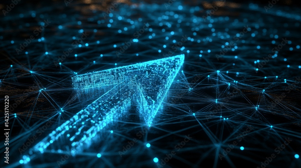 Aufkleber digital arrow indicator virtual space graphic design futuristic environment close-up view innovative