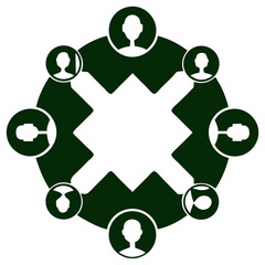 Teamwork Icon with People for Business Collaboration Design Business icons Vector Illustration