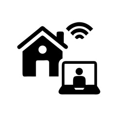 Remote Office Icon for Laptop and Home Work Environment Business icons Vector Illustration