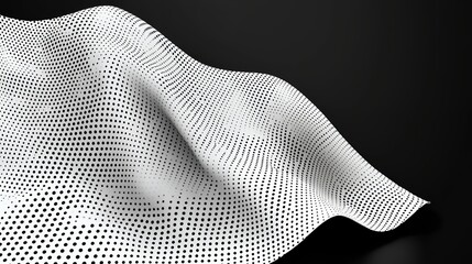 Abstract White Textured Fabric Draped Over a Black Surface with Intricate Patterns
