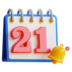 Calendar Day 21 3D Icon