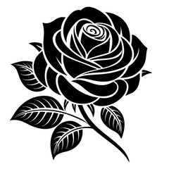 Rose with Thorns Weaving Plant Corner Pattern Element lustration