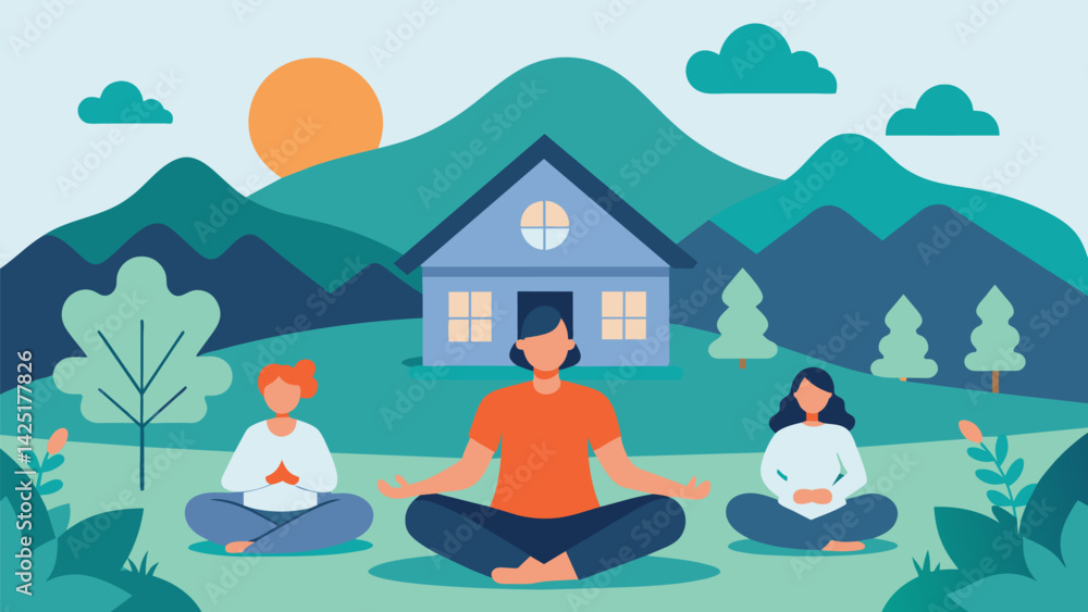 Poster a retreat center where individuals with psychiatric disorders can come for a weeklong program incorp