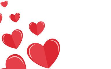 red hearts on white background