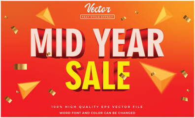 Mid year sale text effect promotion design template