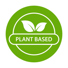 Plant based icon vector healthy food symbol vegan badge, vegetarian sign for graphic design, logo, website, social media, mobile app, UI