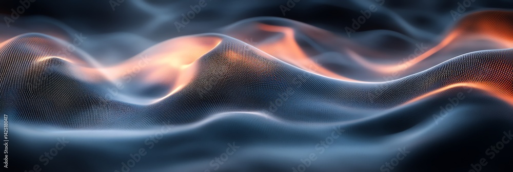Poster abstract wavy surface with light and shadow for background design