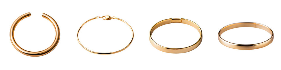 Obraz premium Assortment of sleek gold jewelry accessories