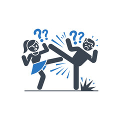 Conflict argument fighting icon