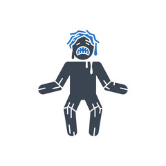 Person drenched in sweat icon