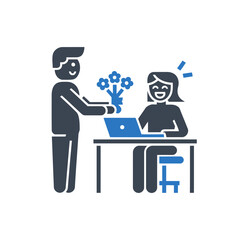 Man Giving Flowers Icon