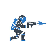 Astronaut Firing Gun Icon