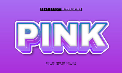 Editable pink and purple text effect with soft gradient tones, ideal for cute themes.