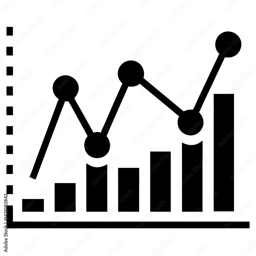 Poster analytics performance graph icon for business intelligence and reports business icons vector illustr