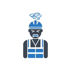 Angry Construction Worker Icon