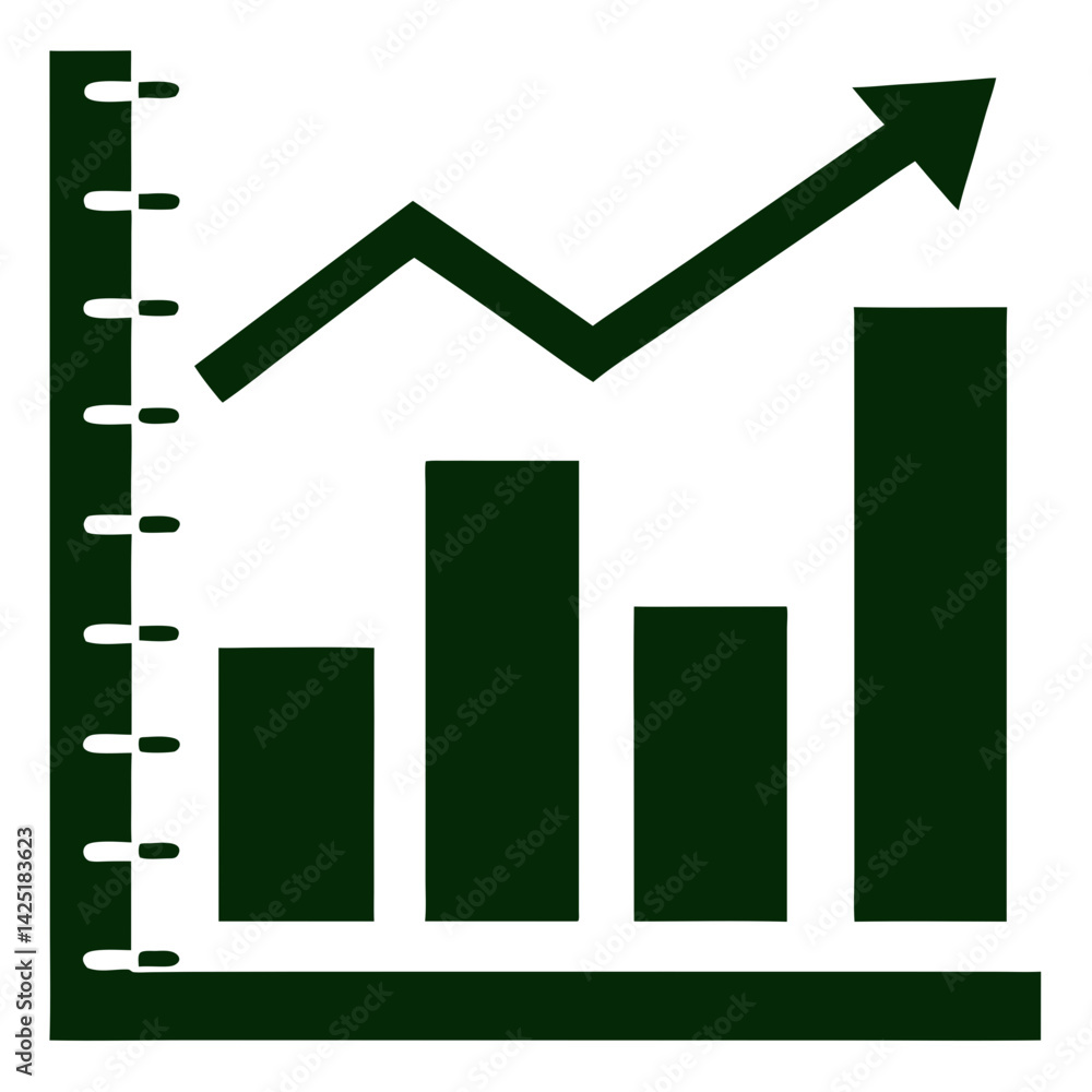Poster analytics graph symbol for financial reports and business metrics business icons vector illustration