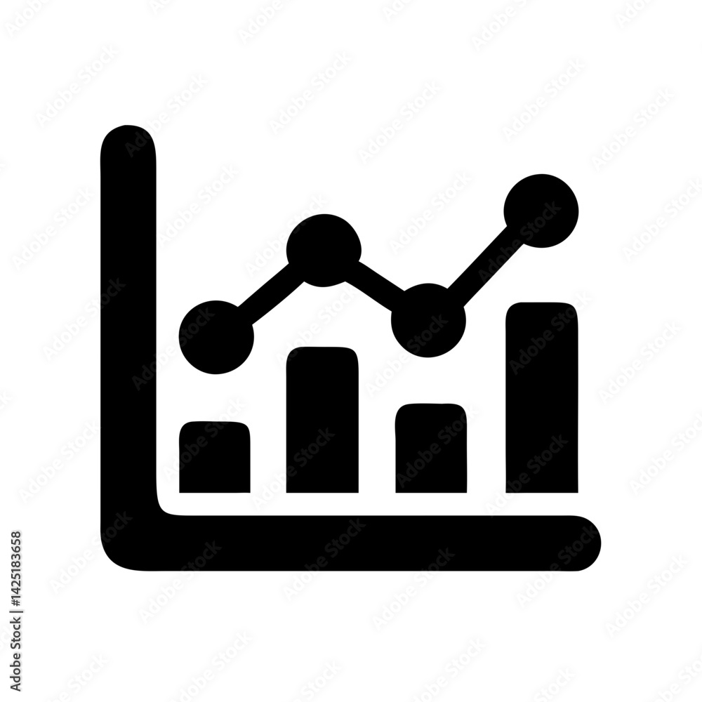 Poster analytics visualization graph icon for performance analysis business icons vector illustration