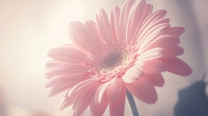 Obraz premium Delicate pink gerbera flower in soft light