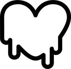 Heart line editable icon. Editable stroke. Vector illustration.